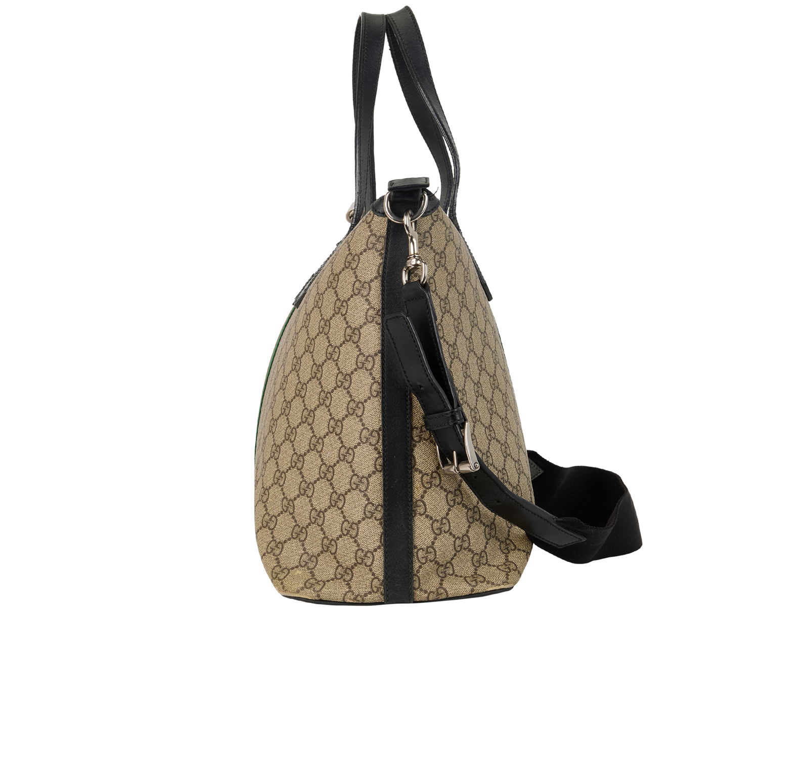 GG Web Weekender, &pound;695, Handbags, Black/Brown, Canvas, Bottom view